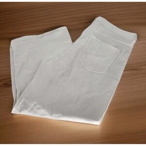 Banana Republic Womens 32 High Rise Crop Barrel Fit Denim Jeans Off White Ivory